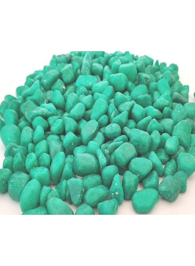 Power Stone Decorative Coloured Painted Asymmetric Marble Stone Pebbles for Vase Filler Plant Pots Aquarium Home Garden Outdoor Decoration (Dark Green, 2 Kg) - Image 1
